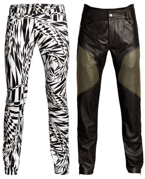 versace leather pants men's.